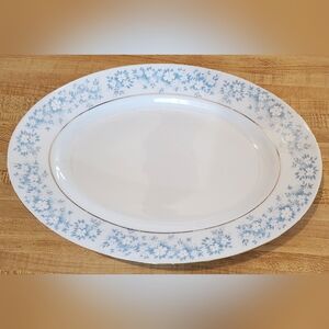 Vintage Montgomery Ward platter, Danube pattern, china, made in Poland